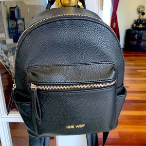 Nine West Black Leather Backpack Handbag